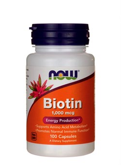 NOW Biotin 5000 mcg, 60 caps. - фото 5732