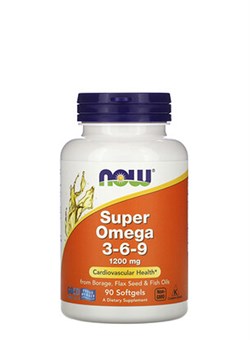 NOW Super Omega-3-6-9  1200 mg, 90 капс. - фото 5889
