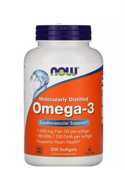 NOW Omega-3  1000 mg, 200 капс. - фото 5894