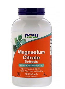 NOW Magnesium Citrate,  180 капс. - фото 5895