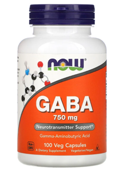 NOW GABA 750 mg, 100 caps. - фото 5897