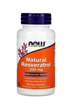 NOW Resveratrol 200mg. 60 caps. - фото 5999