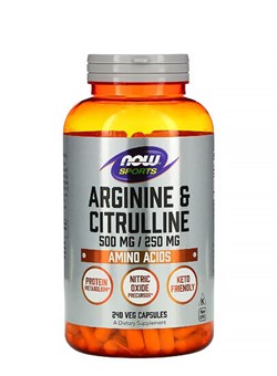 NOW L-Arginine 500 mg.  Citrulline 250 mg., 240 caps. 2372 - фото 6076