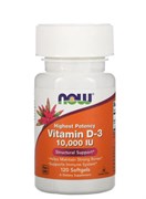 NOW Vitamin D-3 10,000 IU,  120 softgels.