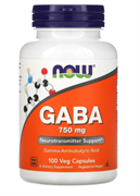 NOW GABA 750 mg, 100 caps.