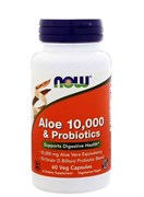 NOW Aloe Vera 10,000 & Probiotics, 60 caps.