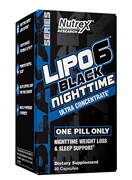 NUTREX	Lipo 6 Black Night Time Ultra Concentrated, 30 caps.