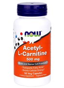 NOW Acetyl L-Carnitine 500 mg, 50 caps.